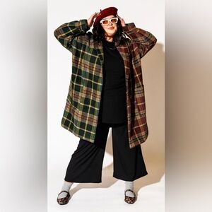 Dressed in LALA Multicolor Tan and Pink Herringbone Coat